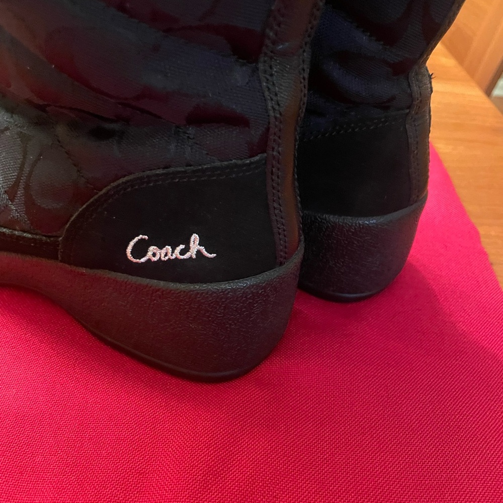 Coach Black Ankle Boots with Fur Trim - very warm and waterproof. - Picture 5 of 8